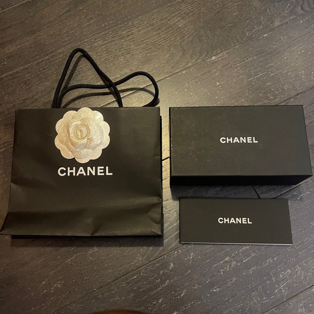 Chanel black white empty sunglass box storage decoration Gift Box size small